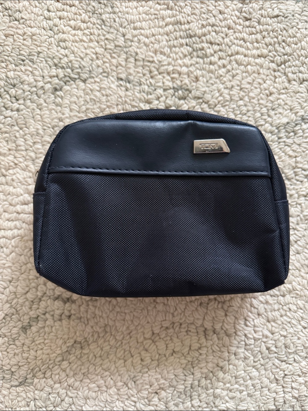 Tumi for Delta Black Travel Toiletry Pouch with Metal Logo